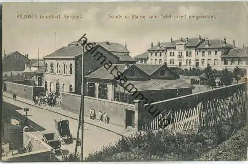 Piennes - Schule und Mairie - Feldpost - Verlag Ortslazarett Piennes