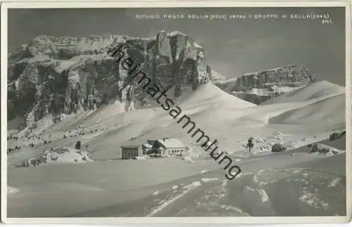 Rifugio Passo Sella verso il Gruppo di Sella - Foto-AK 20er Jahre - Edizioni G. Ghedina Cortina