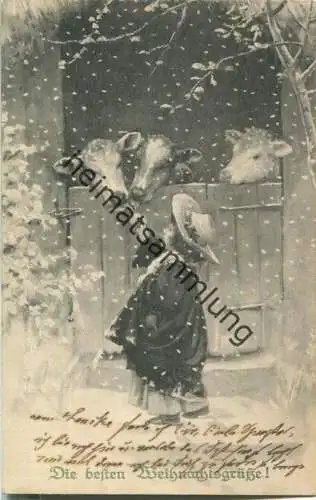 Die besten Weihnachtsgrüsse - Künstlerkarte M. Munk - Verlag M. M. Vienne