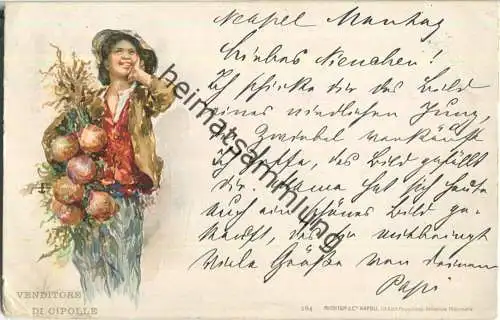 Venditore Di Cipolle - Zwiebelverkäufer - Künstlerkarte - Verlag Richter & Co. Napoli
