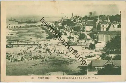 Arcachon - Vue generale de la Plage - Edition Levy et Neurdein Reunis Paris