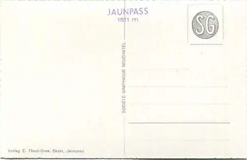 Jaunpass - Das Simmemthal - Foto-AK - Verlag E. Fleuti-Graa Bazar