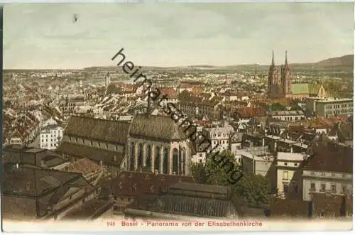 Basel - Panorama von der Elisabethenkirche - Edition Photoglob Co. Zürich