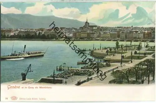 Geneve et le Quai du Montblanc - Edition Louis Glaser Leipzig ca. 1900