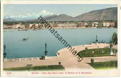 Geneve - Quai des Eaux vives le Saleve et le Montblanc ca. 1900