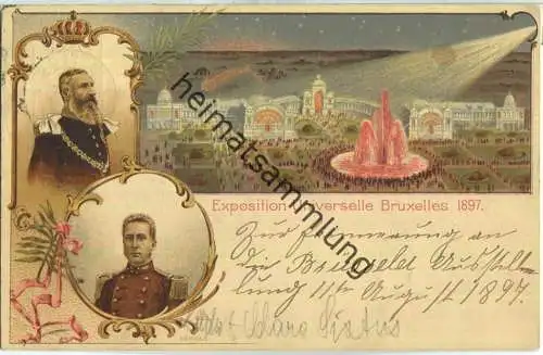 Brüssel - Bruxelles - Weltausstellung 1897 - Exposition Universelle 1897 - Ganzsache - mit Ausstellungsstempel gelaufen