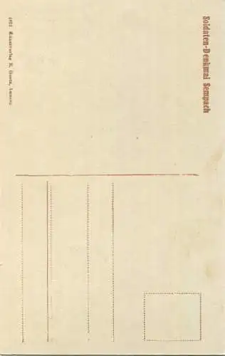 Sempach - Soldaten Denkmal - Foto-AK - Verlag E. Goetz Luzern