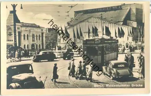 Berlin - Mitte - Weidendammer Brücke - Straßenbahn - Verlag Photochemie Berlin 50er Jahre