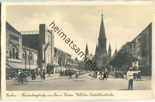 Berlin-Charlottenburg - Hardenbergstrasse am Zoo und Kaiser-Wilhelm-Gedächtniskirche - Verlag Stengel & Co. Dresden