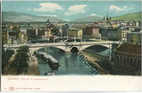 Geneve - Pont de la coulouvreniere - Edition Louis Glaser Leipzig ca. 1900