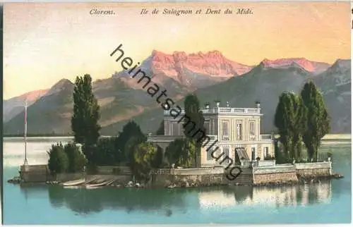 Clarens - Ile de Salagnon et Dent du Midi ca. 1905