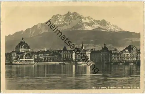 Luzern - Bahnhof und Pilatus - Foto-Ansichtskarte - Verlag Wehrli AG Kilchberg