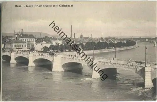 Basel - Neue Rheinbrücke mit Kleinbasel - Verlag Rathe-Fehlmann Basel