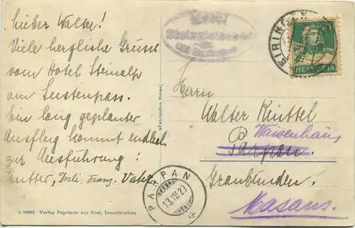 Gadmen - Blick gegen Susten und Fünffingerstöcke - Foto-AK - Verlag Papeterie zur Post Innertkirchen gel. 1929