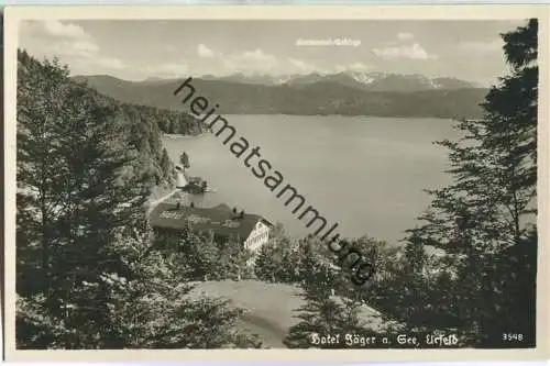 Urfeld - Hotel Jäger am See - Foto-Ansichtskarte - Verlag Peter Triem München