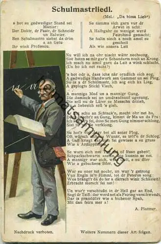 Schulmastrliedl von A. Plattner - Verlag Carl Stopp Johanngeorgenstadt