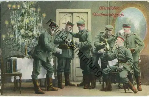 Weihnachtsgruss - Soldatenweihnacht - Rückseite beschrieben 1916