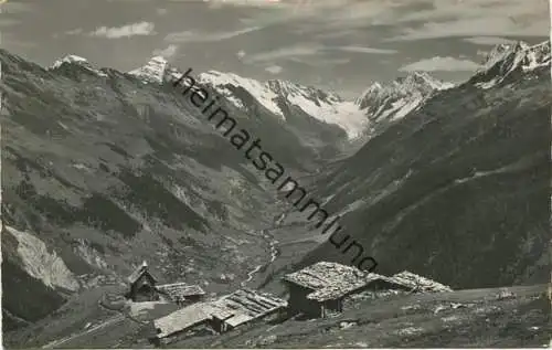 Alp Faldum mit Lötschental - Foto-AK - Verlag Klopfenstein Adelboden - gel.