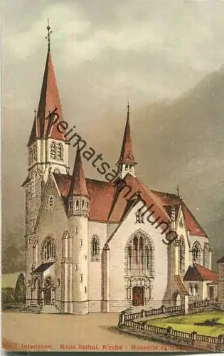 Interlaken - Neue katholische Kirche - Edition Photoglob Co. Zürich ca. 1910