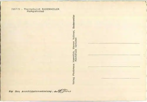 Badenweiler - Markgrafenbad - Verlag Gebr. Metz Tübingen