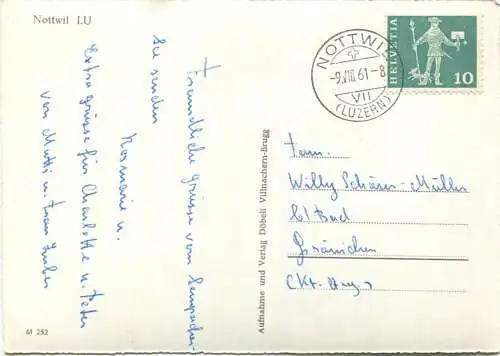 Nottwil - Luftaufnahme - Foto-AK Großformat - Verlag Döbeli Villnachern gel. 1961