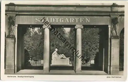 Karlsruhe - Stadtgarten Eingang - Foto-Ansichtskarte - Verlag J. Velten Karlsruhe - Aufnahme Rolf Kellner