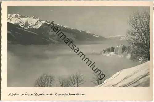 Nebelmeer über Bruck an der Grossglocknerstrasse - Foto-Ansichtskarte - Verlag Kaufhaus Peter Lederer Bruck