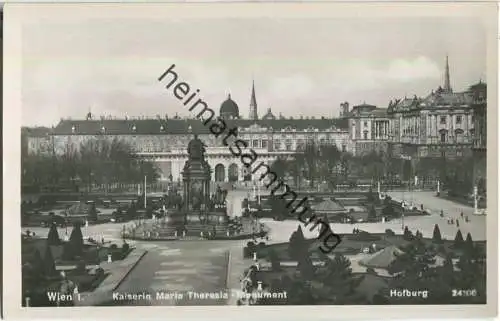 Wien - Kaiserin Maria Theresia Monument - Foto-Ansichtskarte - Verlag P. Ledermann Wien 1940
