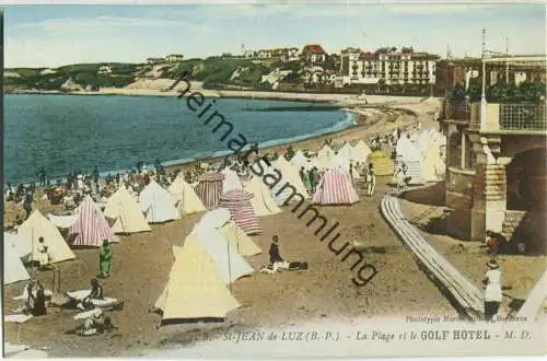 Saint-Jean-de-Luz - La Plage et le Golf-Hotel - Edition Phototypie Marcel Delboy Bordeaux