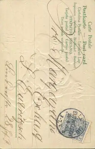 Fröhliche Ostern - Kind und Kücken - gel. 1905