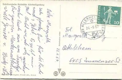 Allerheiligenberg - Heilstätte - Foto-AK - Verlag Photoglob-Wehrli Zürich gel. 1967