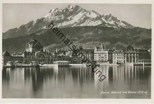 Luzern - Bahnhof - Foto-AK - Verlag Photoglob-Wehrli Zürich gel. 1937