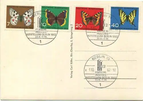 Berlin - Deutsche Industrieausstellung 1962 mit komplettem Satz Bund Mi-Nr. 376-379 entwertet mit Sonderstempel Deutsche