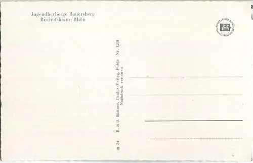 Bischofsheim/Rhön - Jugendherberge Bauersberg -  Verlag R. u. R. Büttner Fulda