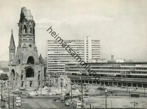 Berlin - Gedächtniskirche und Hochhaus am Zoo - AK Grossformat 50er Jahre