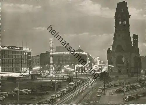 Berlin - Gedächtniskirche bei Nacht - Foto-AK Grossformat