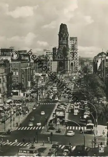 Berlin - Kurfürstendamm - neue Gedächtniskirche im Bau - Foto-AK Grossformat - Verlag Klinke & Co. Berlin 50er Jahre