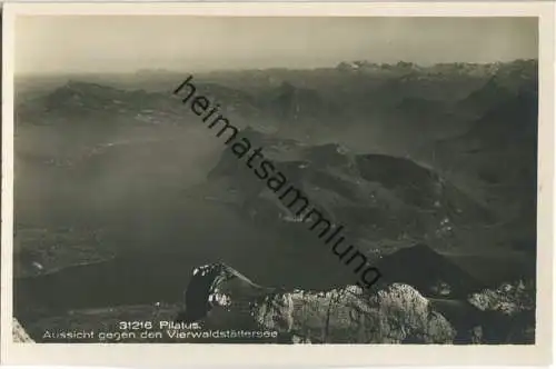Pilatus - Aussicht gegen den Vierwaldstättersee - Foto-Ansichtskarte - Wehrli-Verlag Kilchberg