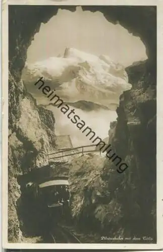 Pilatusbahn mit dem Titlis - Foto-Ansichtskarte - Verlag E. Goetz Luzern