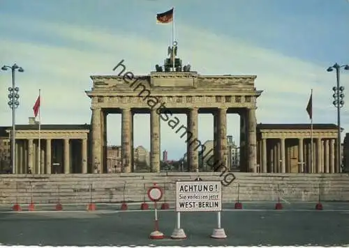 Berlin - Brandenburger Tor nach dem 13. August 1961 - AK Grossformat - Verlag Kunst und Bild Berlin