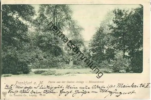 Frankfurt am Main - Partie aus der Gallus-Anlage - Rinzdenkmal - Verlag Trenkler Co. Leipzig