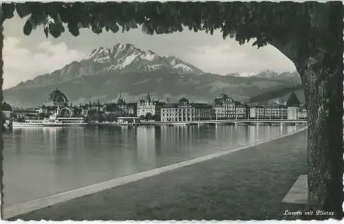 Luzern mit Pilatus - Verlag Berger-Abegg Löwendenkmal Luzern