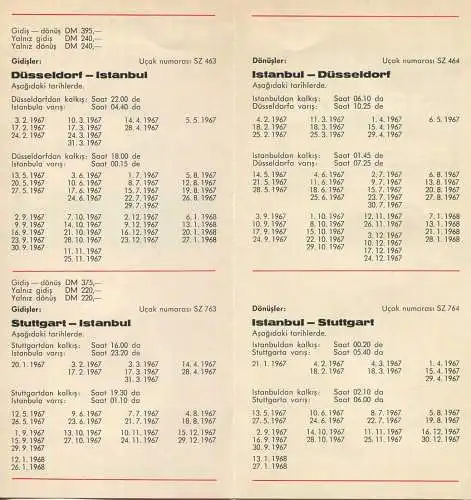 Touring - Devamli ucak seferleri Istanbul'a - Alman develt seyahat isletmesi - Faltblatt 1967