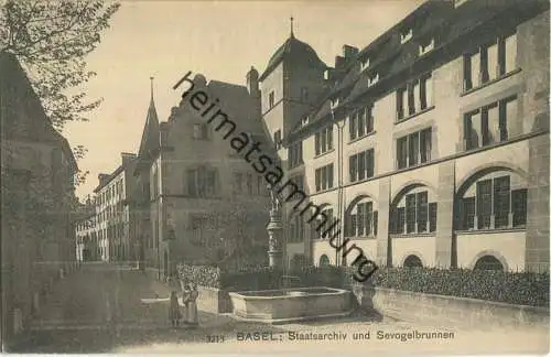 Basel - Staatsarchiv und Sevogelbrunnen - Edition Phot. Franco-Suisse Berne