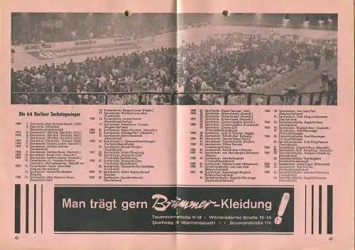 Berlin - Sportpalast - Programmheft 65. Berliner 6 Tage-Rennen 1970 - 84 Seiten mit vielen Abbildungen