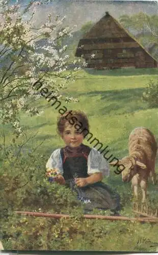 Frühlingsgruss aus dem Schwarzwald - Künstlerkarte signiert H. Hoffmann - Verlag Edm. von König Heidelberg