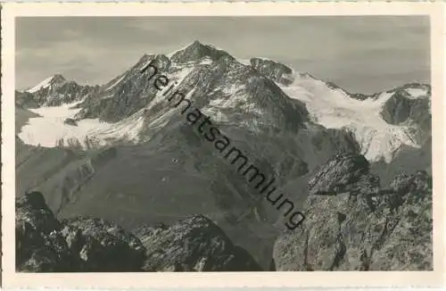 Breslauer Hütte mit Mitterkarjoch und Wildspitze - Foto-Ansichtskarte - Verlag Lohmann und Aretz Ober-Gurgl