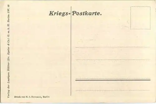 Patrouille - Kriegs-Karte - Verlag der Lustigen Blätter Dr. Eysler & Co Berlin - Druck H. S. Hermann Berlin