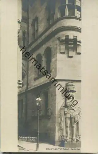 Duisburg - Rathaus - Erbaut von Prof. Ratzel Karlsruhe - Verlag Robert von der Burg Durlach 1905