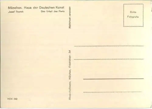 HDK342 - Das Urteil des Paris - Josef Thorak - Verlag Photo-Hoffmann München